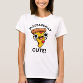 Mozza-echt Cute Funny Pizza Pun T-shirt (Voorkant)