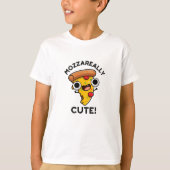 Mozza-echt Cute Funny Pizza Pun T-shirt (Voorkant)