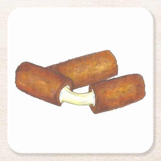 Mozzarella Cheese Sticks Junk Food Print Decor Kartonnen Onderzetters (Voorkant)