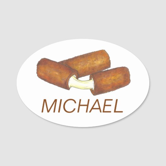 Mozzarella Cheese Sticks Snack Bar Restaurant Food Naamplaatje (Voorkant)