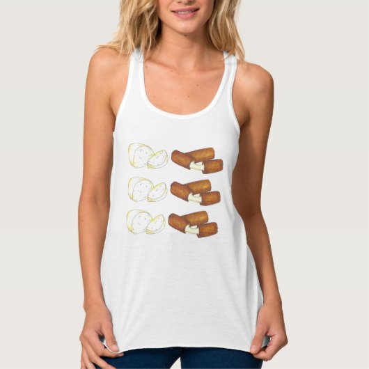 Mozzarella Cheese Sticks Snack Junk Food Foodie Tanktop (Voorkant)