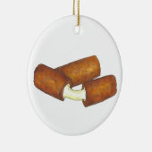Mozzarella Fried Cheese Sticks Junk Food Foodie Keramisch Ornament (Rechts)