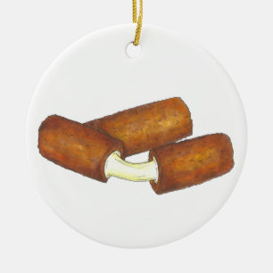 Mozzarella Fried Cheese Sticks Junk Food Foodie Keramisch Ornament