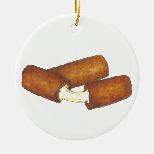 Mozzarella Fried Cheese Sticks Junk Food Foodie Keramisch Ornament (Voorkant)