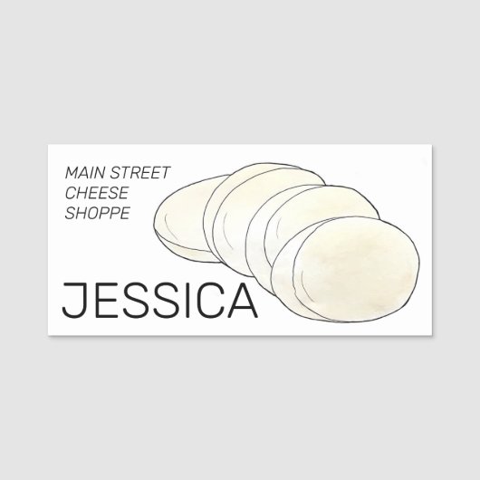 Mozzarella Kaaswinkel Kaasmaker Zuivelvoeding Naamplaatje (Voorkant)