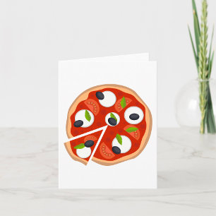 Mozzarella Pizza met Tomaat en Basilicum Kaart