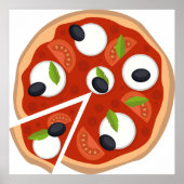 Mozzarella Pizza met Tomaat en Basilicum Poster (Voorkant)