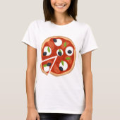 Mozzarella Pizza met Tomaat en Basilicum T-shirt (Voorkant)