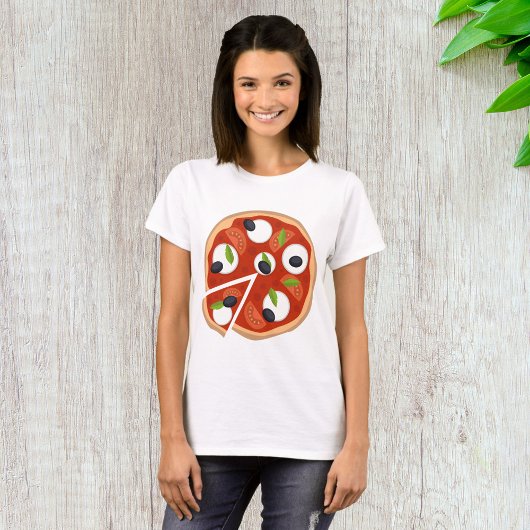 Mozzarella Pizza met Tomaat en Basilicum T-shirt
