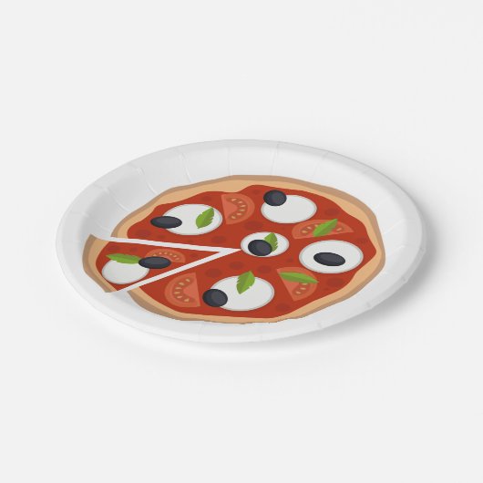 Mozzarella Pizza Papieren Bordje (Gekanteld)