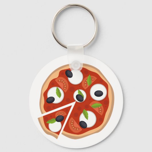 Mozzarella Pizza Sleutelhanger (Voorkant)