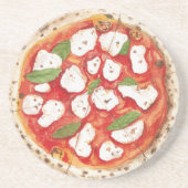 Mozzarella Pizza Zandsteen Onderzetter (Voorkant)