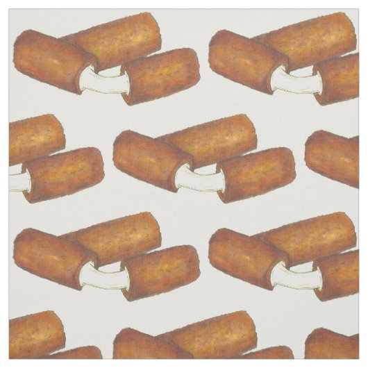 Mozzarella Sticks Fried Snack Food Cheese Fabric Stof (Swatch)