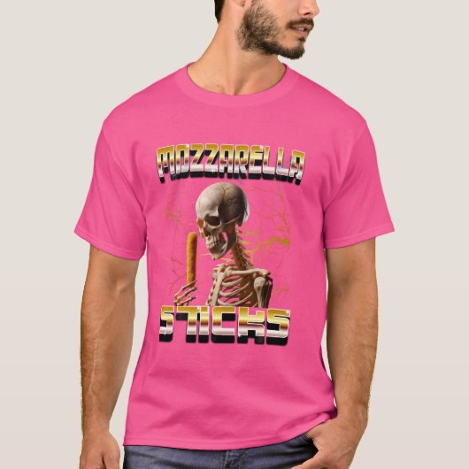 Mozzarella Sticks illegale Rap-cd's stijl grappige T-shirt (Voorkant)