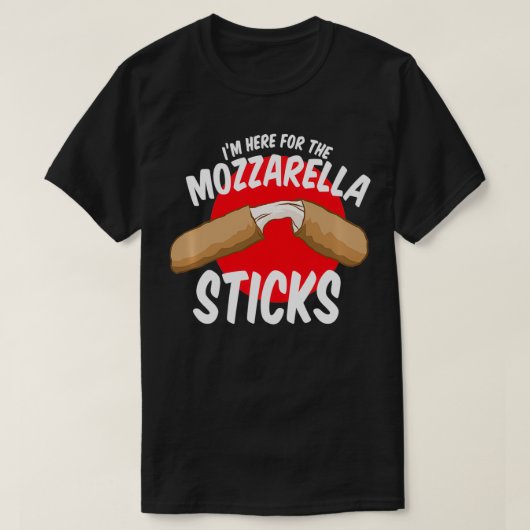 Mozzarella sticks snack ik ben hier voor de kaasst t-shirt (Design voorkant)