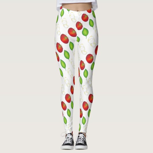 Mozzarella Tomato Basil Italië — Italiaanse voedse Leggings (Voorkant)