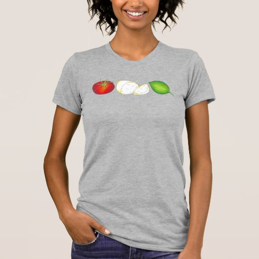 Mozzarella Tomato Basil Italië — Italiaanse voedse T-shirt (Voorkant)