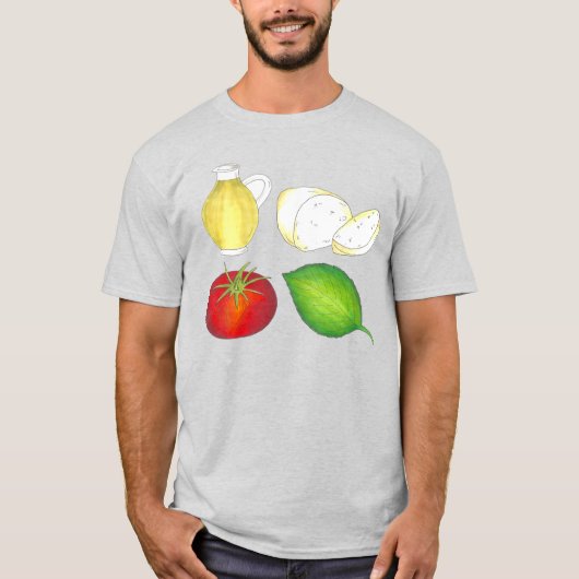 Mozzarella Tomato Basil Olive Oil Italiaans T-shir T-shirt (Voorkant)