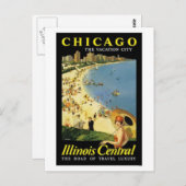 MP2287~Chicago-De-Vacatie-Stad-Posters Briefkaart (Voorkant / Achterkant)