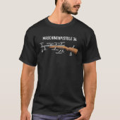 MP 34 Duits WW2 Submachine Pistool Diagram T-shirt (Voorkant)