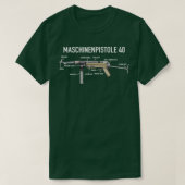 MP 40 Beroemde Duitse WW2 Submachine Pistool Diagr T-shirt (Design voorkant)