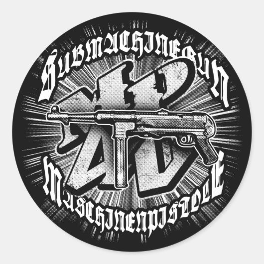 MP 40-Sticker Ronde Sticker (Voorkant)