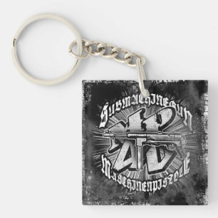 MP 40 Vierkante (dubbelzijdige) Acryl Sleutelhange Sleutelhanger