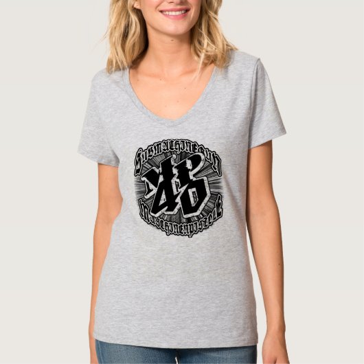 MP 40 Vrouwen Hanes Nano V-hals T-shirt (Voorkant)