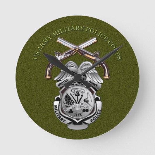 MP-badge en kruisingspistolen Ronde Klok (Voorkant)