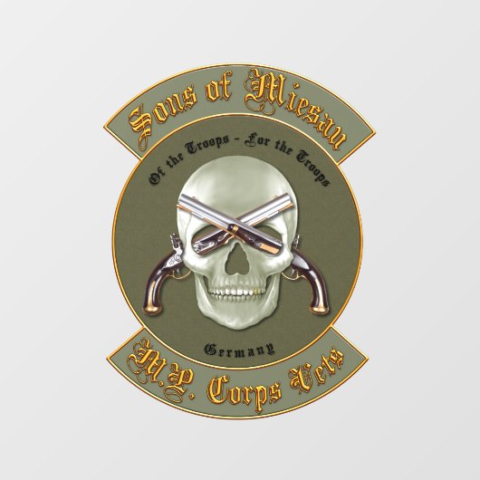 MP Corps Vets Window Cling Raamsticker (Vel)