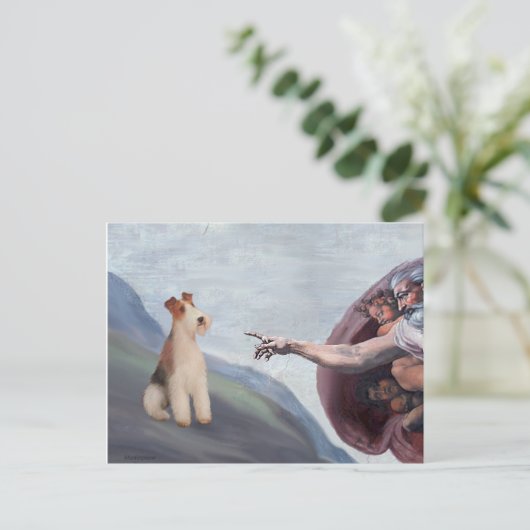 MP-God's Wire Fox Terrier (M) Briefkaart (Staand voorkant)