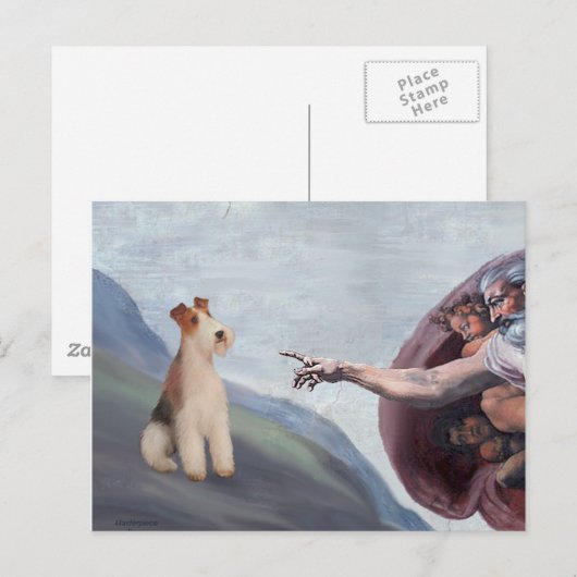 MP-God's Wire Fox Terrier (M) Briefkaart (Voorkant / Achterkant)