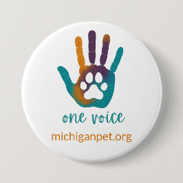 MPA One Voice Paw Print in Hand Print Button