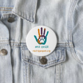 MPA One Voice Paw Print in Hand Print Button (In situ)