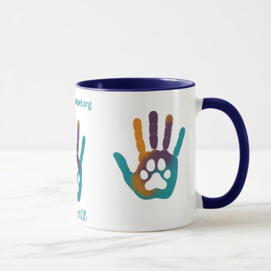 MPA One Voice Paw Print in Hand Print Koffiebekers Mok (Rechts)