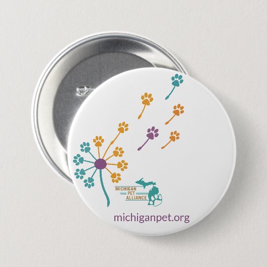 MPA Paardebloem Paw Print Button (Voorkant /achterkant)