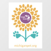 MPA Paw Drukt Zonnebloem Raamklemmen Raamsticker (Vel)