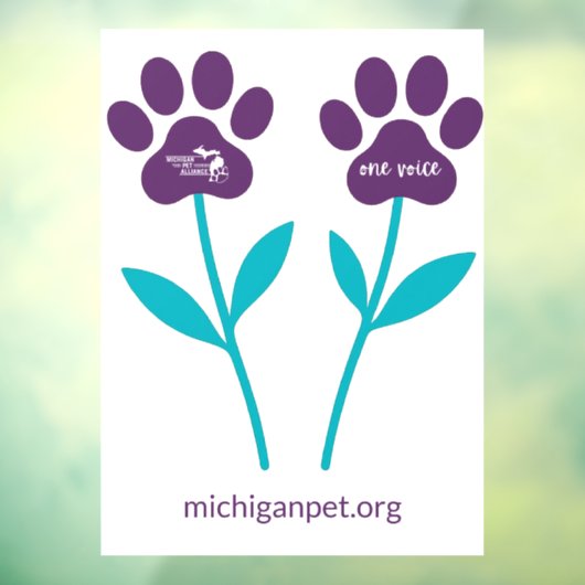 MPA Paw Print Tulpen Window Clings Raamsticker (Vel 3)
