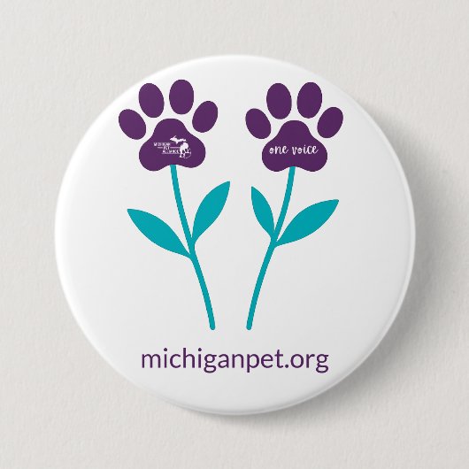 MPA Tulip Paw Prints Button (Voorkant)