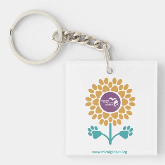 MPA Zonnebloem Paw Prints Sleutelhanger (Voorkant)
