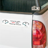 MPG niet MPH Bumpersticker (Op Truck)