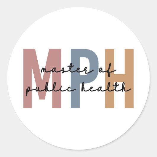 MPH Master of Public Health Afstuderen Ronde Sticker (Voorkant)