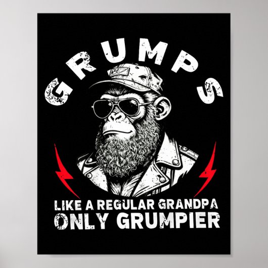 Mps Like A Regular Grandpa Only Mer Monkey (on Bac Poster (Voorkant)