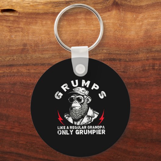 Mps Like A Regular Grandpa Only Mer Monkey (on Bac Sleutelhanger (Voorkant)