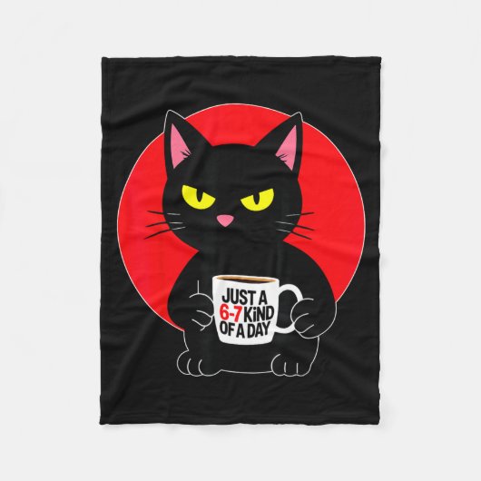 Mpy 6 7 Meme Cat Funny Gen Alpha Six Seven Cat Lov Fleece Deken (Voorkant)