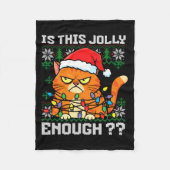 Mpy Christmas Cat Ugly Sweater Is This Jolly Enoug Fleece Deken (Voorkant)