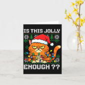 Mpy Christmas Cat Ugly Sweater Is This Jolly Enoug Kaart (Gele Bloem)