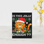 Mpy Christmas Cat Ugly Sweater Is This Jolly Enoug Kaart (Gele Bloem)
