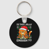 Mpy Christmas Cat Ugly Sweater Is This Jolly Enoug Sleutelhanger (Voorkant)