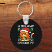 Mpy Christmas Cat Ugly Sweater Is This Jolly Enoug Sleutelhanger (Voorkant)